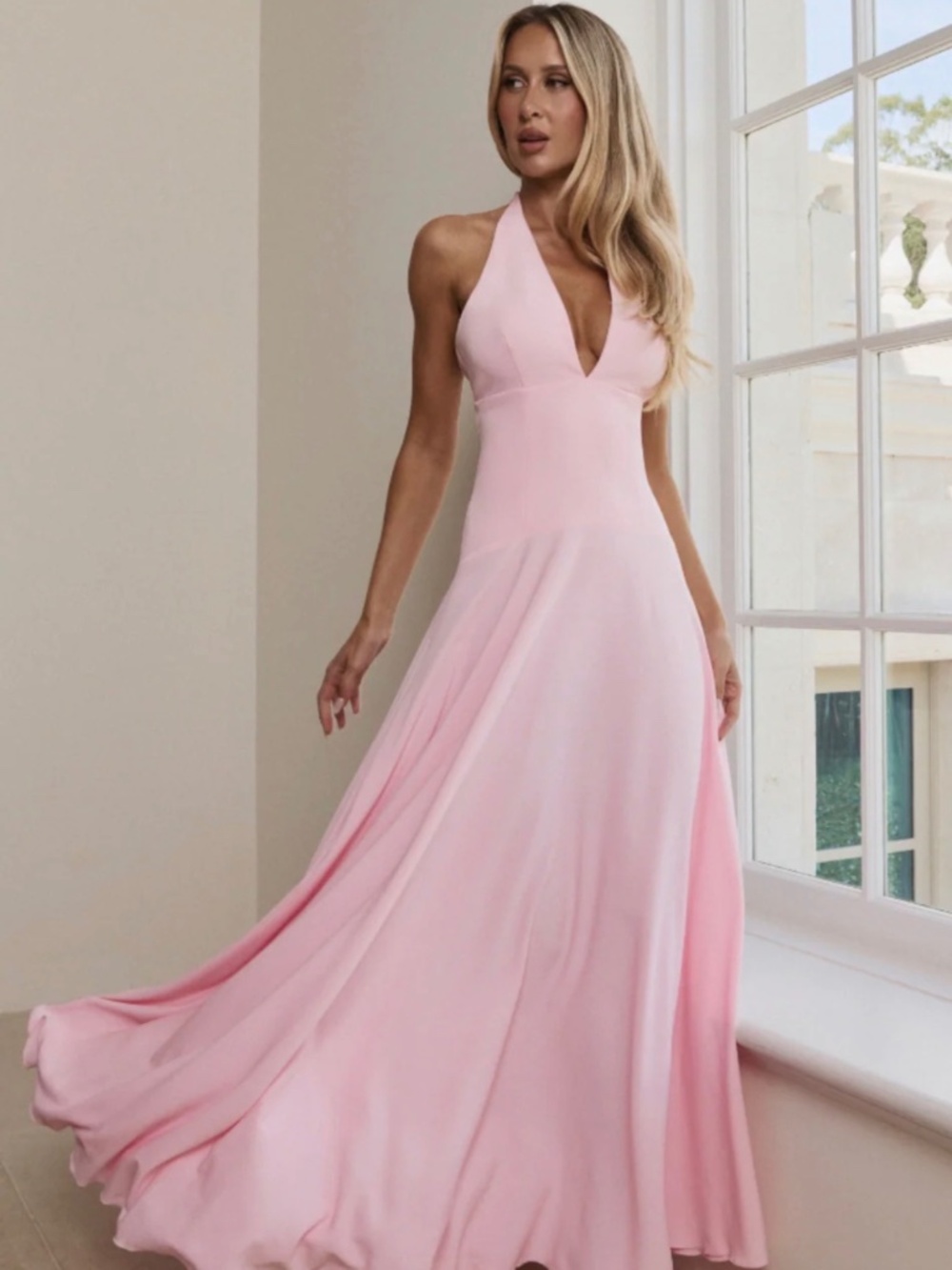 Showpo Pink Maxi Wedding Guest Dress Formal